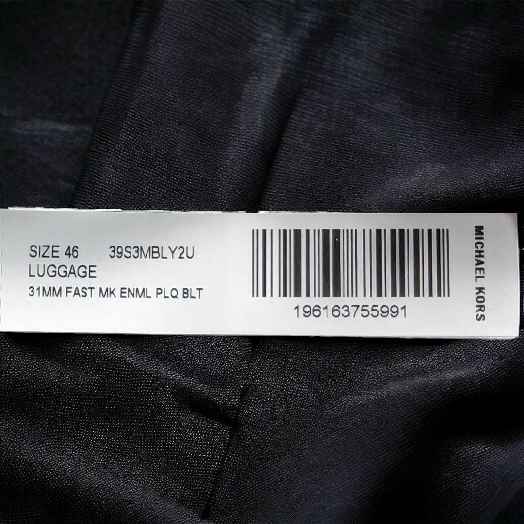 Michael Kors(マイケルコース)の【新品】MK ロゴ エナメル プレート ベルト　サイズ46　115～125㎝ メンズのファッション小物(ベルト)の商品写真