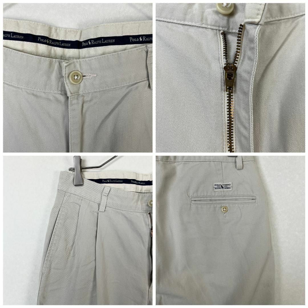 POLO RALPH LAUREN(ポロラルフローレン)の90s USA製 W31 ポロラルフローレン ハモンド ポロチノ タックチノパン メンズのパンツ(スラックス)の商品写真