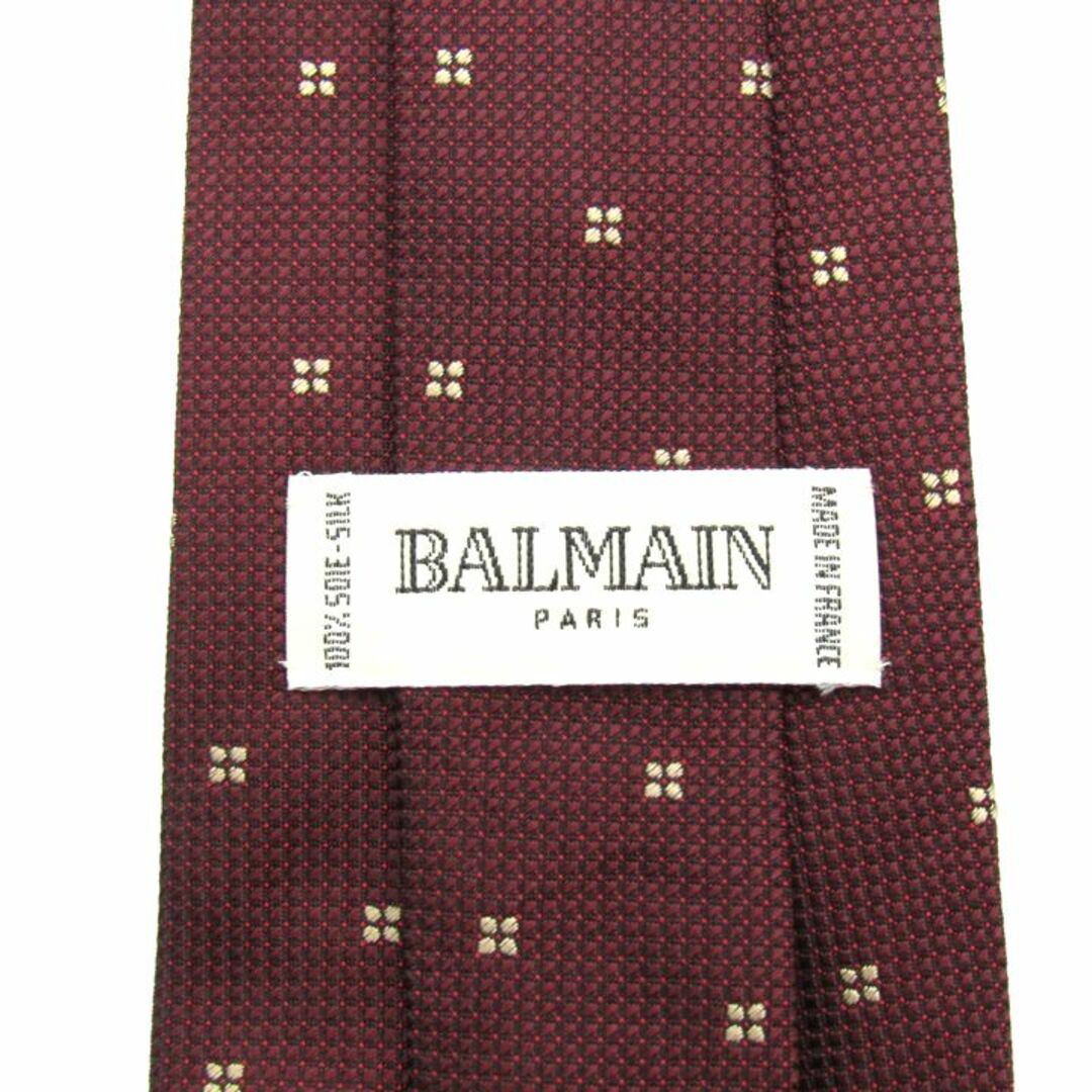 BALMAIN(バルマン)のバルマン ブランドネクタイ 小紋柄 シルク フランス製 メンズ レッド系 BALMAIN メンズのファッション小物(ネクタイ)の商品写真