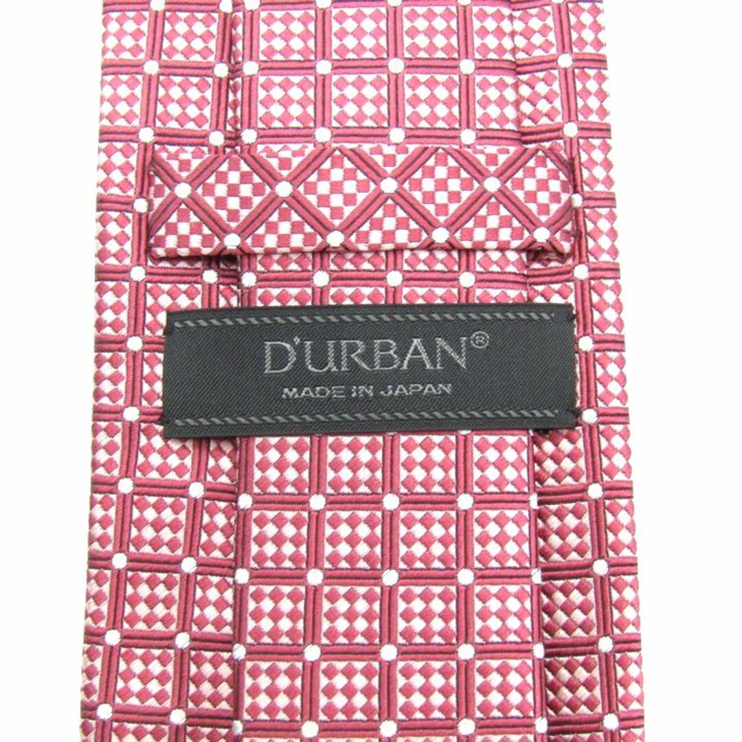 D’URBAN(ダーバン)のダーバン ブランドネクタイ チェック柄 ドット柄 日本製 メンズ レッド系 Durban メンズのファッション小物(ネクタイ)の商品写真