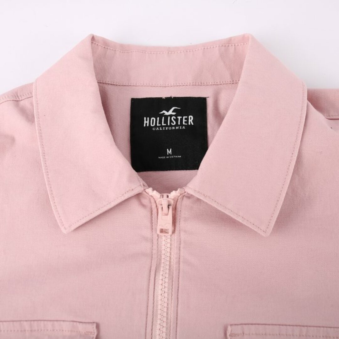 Hollister(ホリスター)のホリスター カバーオール ブルゾン ジャケット ストレッチ フルジップ アウター メンズ Mサイズ ピンク Hollister メンズのジャケット/アウター(カバーオール)の商品写真