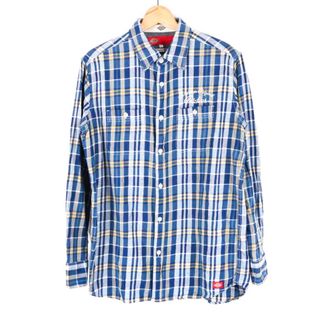 ディッキーズ(Dickies)のディッキーズ シャツ 長袖 コットン100% チェック トップス メンズ Lサイズ ブルー Dickies(シャツ)