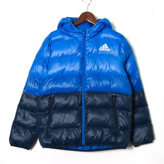 アディダス(adidas)のアディダス ナイロンジャケット 中綿入りジャンパー アウター キッズ 男の子用 150サイズ ブルー adidas(ジャケット/上着)