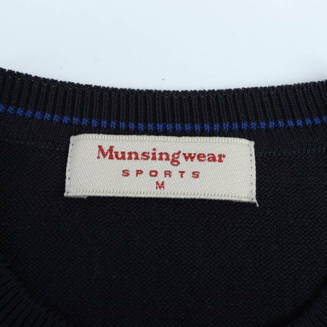 Munsingwear(マンシングウェア)のマンシングウェア 半袖ニット クルーネック ゴルフウエア 日本製 レディース Mサイズ ネイビー Munsing wear レディースのトップス(ニット/セーター)の商品写真