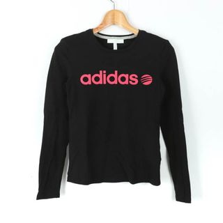 アディダス(adidas)のアディダス 長袖Tシャツ ロゴT スポーツウエア ネオレーベル レディース Sサイズ ブラック adidas(Tシャツ(長袖/七分))