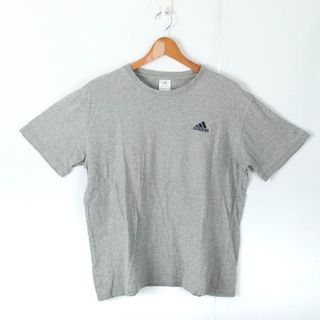 アディダス(adidas)のアディダス 半袖Tシャツ ロゴT スポーツウエア コットン100% メンズ Mサイズ グレー adidas(Tシャツ/カットソー(半袖/袖なし))