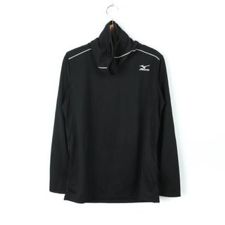 ミズノ(MIZUNO)のミズノ 長袖Tシャツ ハイネック 胸ロゴ スポーツウエア レディース Lサイズ ブラック Mizuno(Tシャツ(長袖/七分))