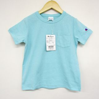 チャンピオン(Champion)のチャンピオン 半袖Tシャツ 胸ポケット ワンポイントロゴ 未使用品 キッズ 男の子用 120サイズ ブルー Champion(Tシャツ/カットソー)