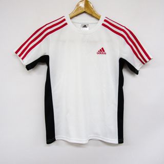 アディダス(adidas)のアディダス 半袖Tシャツ 袖ライン スポーツウエア キッズ 男の子用 140サイズ ホワイト adidas(Tシャツ/カットソー)