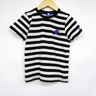 チャンピオン(Champion)のチャンピオン 半袖Tシャツ ロゴT ボーダー柄 コットン キッズ 男の子用 120サイズ ブラック×ホワイト Champion(Tシャツ/カットソー)