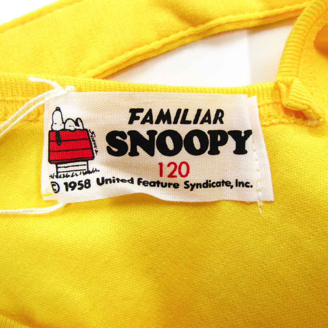 familiar(ファミリア)のファミリア ノースリーブワンピース スヌーピーコラボ 未使用品 キッズ 女の子用 120サイズ イエロー Familiar キッズ/ベビー/マタニティのキッズ服女の子用(90cm~)(ワンピース)の商品写真