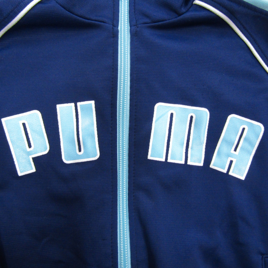 PUMA(プーマ)のプーマ ジップアップジャージ フロントロゴ 日本製 キッズ 女の子用 130サイズ ネイビー×ブルー PUMA キッズ/ベビー/マタニティのキッズ服女の子用(90cm~)(Tシャツ/カットソー)の商品写真