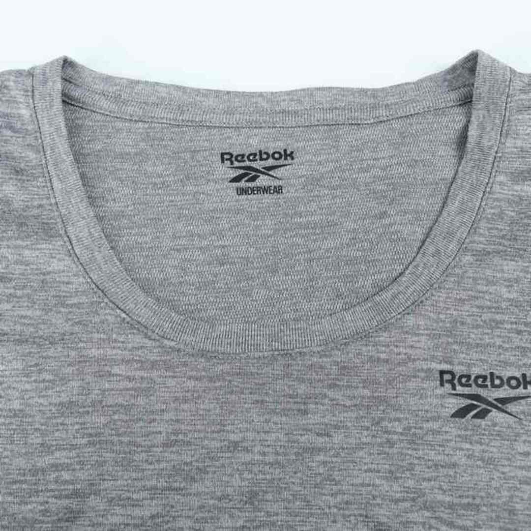 Reebok(リーボック)のリーボック 半袖Tシャツ 無地 ワンポイントロゴ スポーツウエア レディース Lサイズ グレー Reebok レディースのトップス(Tシャツ(半袖/袖なし))の商品写真