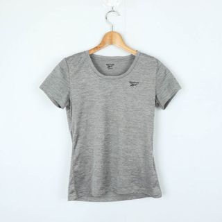 リーボック(Reebok)のリーボック 半袖Tシャツ 無地 ワンポイントロゴ スポーツウエア レディース Lサイズ グレー Reebok(Tシャツ(半袖/袖なし))