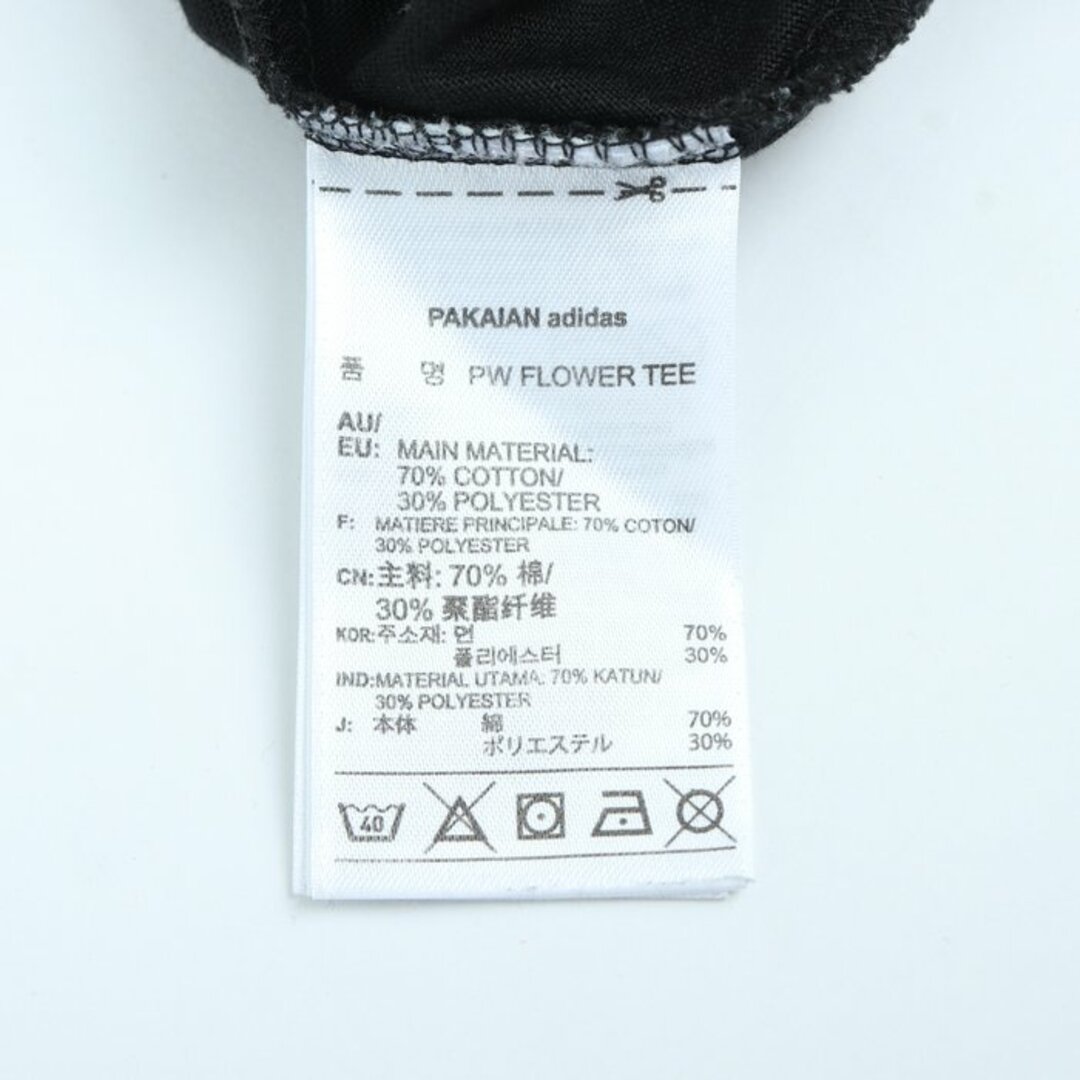 adidas(アディダス)のアディダス 半袖Tシャツ ロゴT 花柄 スポーツウエア レディース Mサイズ ブラック adidas レディースのトップス(Tシャツ(半袖/袖なし))の商品写真