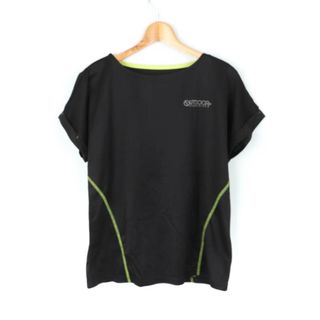 アウトドア(OUTDOOR)のアウトドア 半袖Tシャツ ワンポイントロゴ スポーツウエア 大きいサイズ レディース LLサイズ ブラック OUTDOOR(Tシャツ(半袖/袖なし))