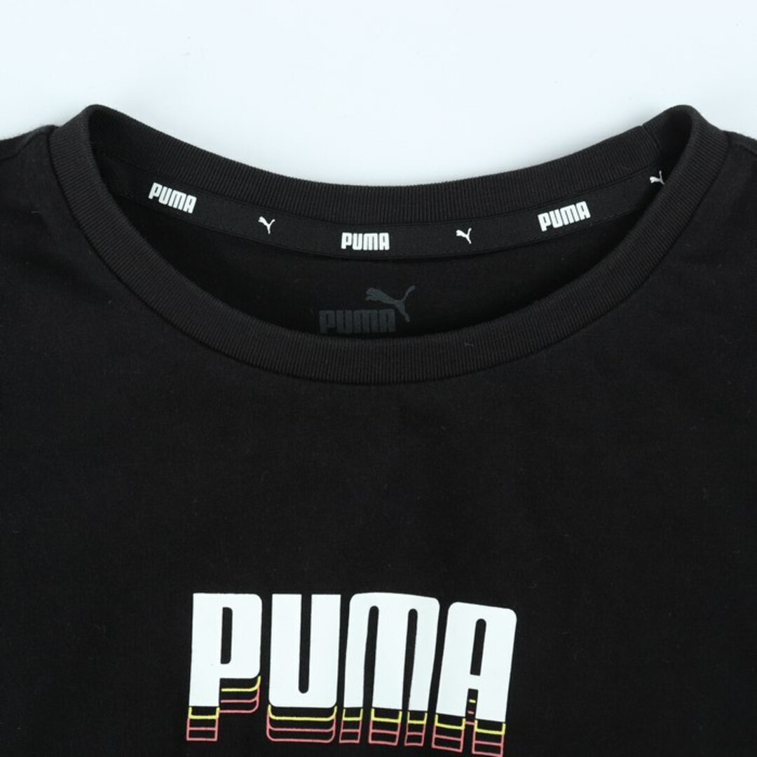 PUMA(プーマ)のプーマ 半袖Tシャツ ロゴT クロップド丈 スポーツウエア レディース Sサイズ ブラック PUMA レディースのトップス(Tシャツ(半袖/袖なし))の商品写真