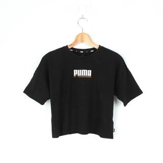 プーマ(PUMA)のプーマ 半袖Tシャツ ロゴT クロップド丈 スポーツウエア レディース Sサイズ ブラック PUMA(Tシャツ(半袖/袖なし))