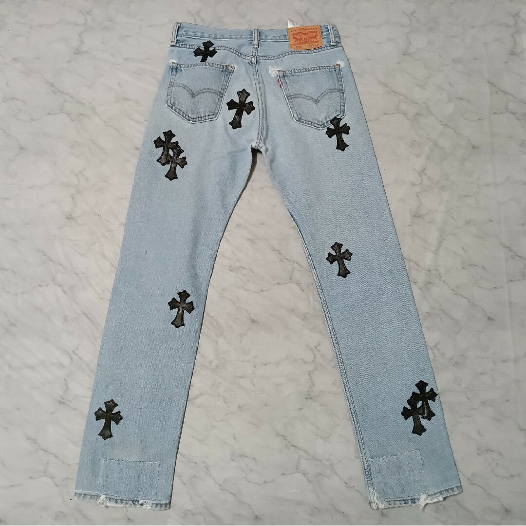 Chrome Hearts(クロムハーツ)のLevi's 505（W30 / 79cm）クロスパッチカスタム メンズのパンツ(デニム/ジーンズ)の商品写真