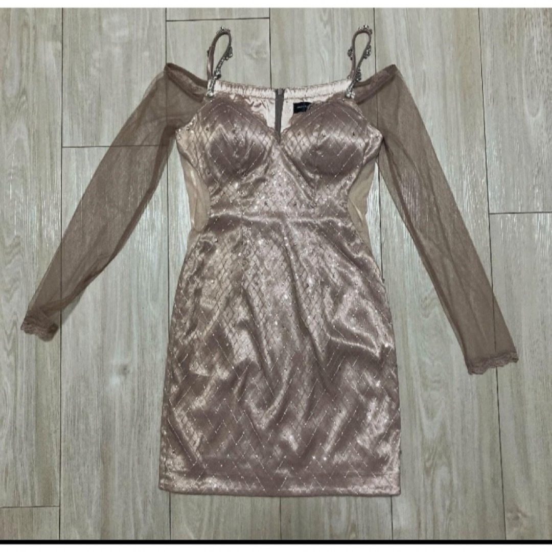 AngelR(エンジェルアール)のROBE de FLEURS Glossy オフショルタイトドレス ピンク XS レディースのフォーマル/ドレス(ナイトドレス)の商品写真