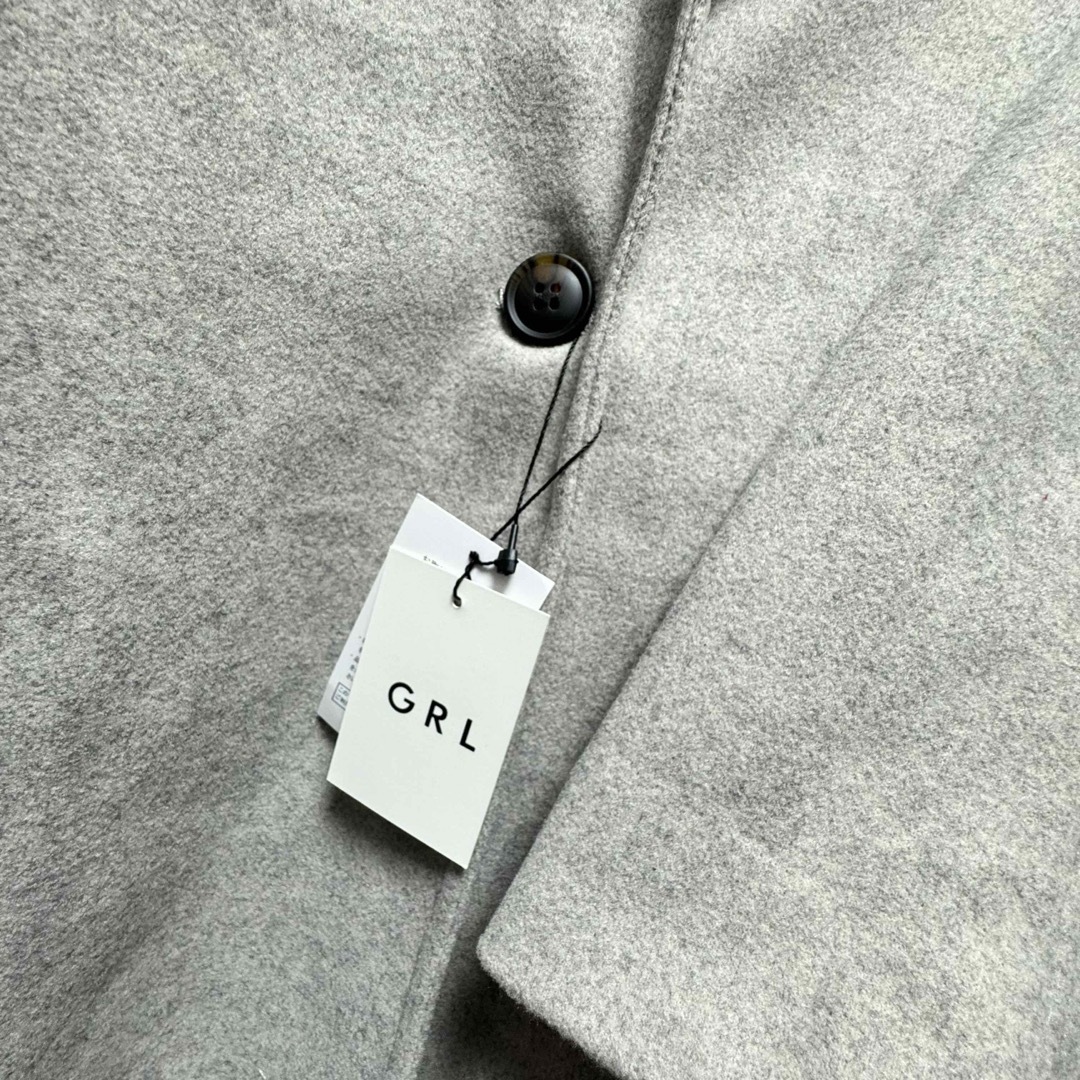 GRL(グレイル)のグレイル 新品 ウールタッチロングチェスターコート S グレージュ ベージュ レディースのジャケット/アウター(チェスターコート)の商品写真