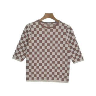 スティーブンアラン(steven alan)のsteven alan ニット・セーター -(XS位) 茶x白(総柄) 【古着】【中古】(ニット/セーター)