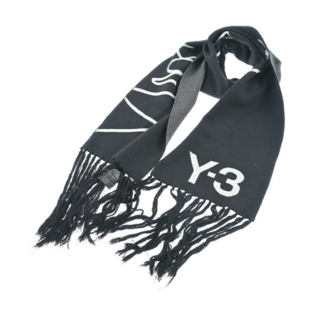 Y-3(ワイスリー)のY-3 ワイスリー マフラー - 黒x白(総柄) 【古着】【中古】 メンズのファッション小物(マフラー)の商品写真