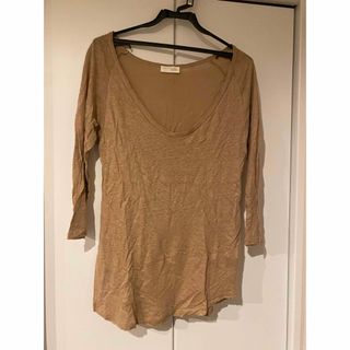 ザラ(ZARA)のZARA 春夏 ゆったりトップス カットソー ベージュ マタニティ 体型カバー(カットソー(長袖/七分))