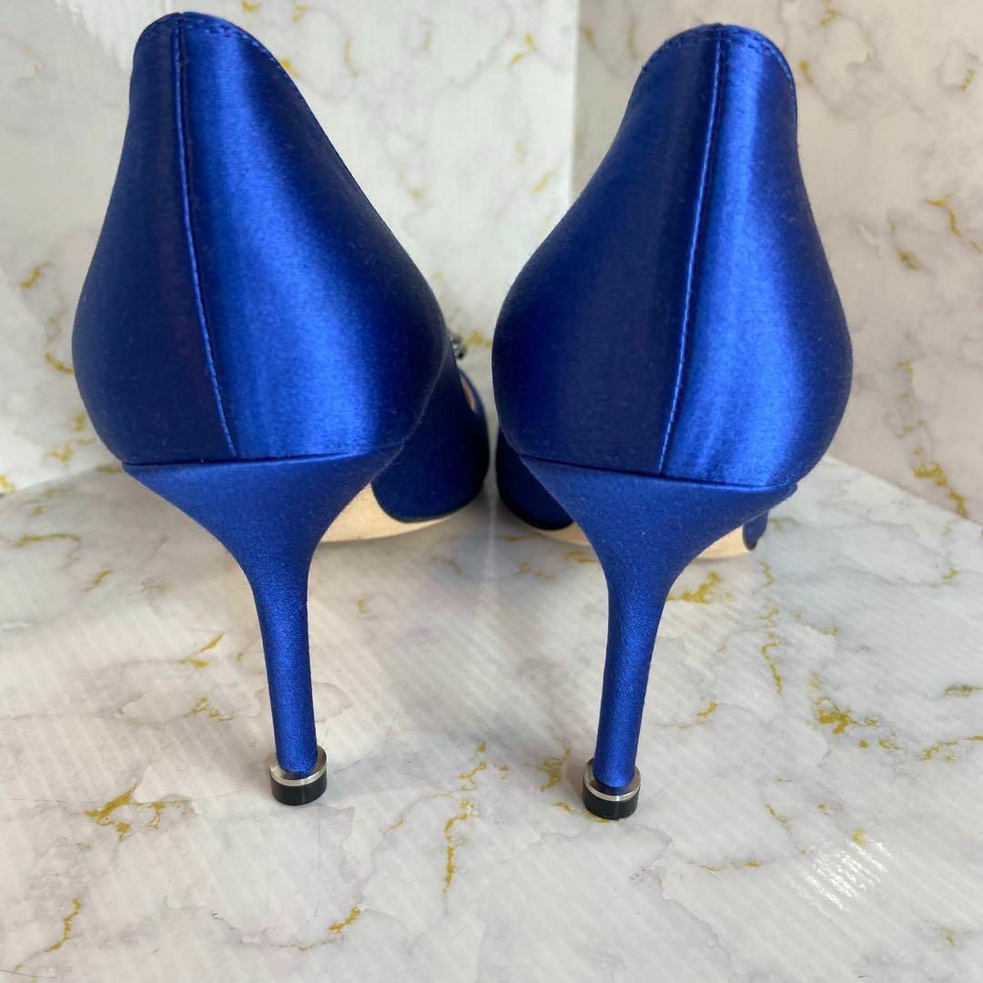 MANOLO BLAHNIK(マノロブラニク)のロイヤルブルー✨極美品 マノロブラニク ハンギシ サテン 34(21cm) レディースの靴/シューズ(ハイヒール/パンプス)の商品写真