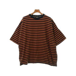 エフエーティー(FAT)のFAT Tシャツ・カットソー SKINNY(L位) 茶x紺(ボーダー) 【古着】【中古】(Tシャツ/カットソー(半袖/袖なし))