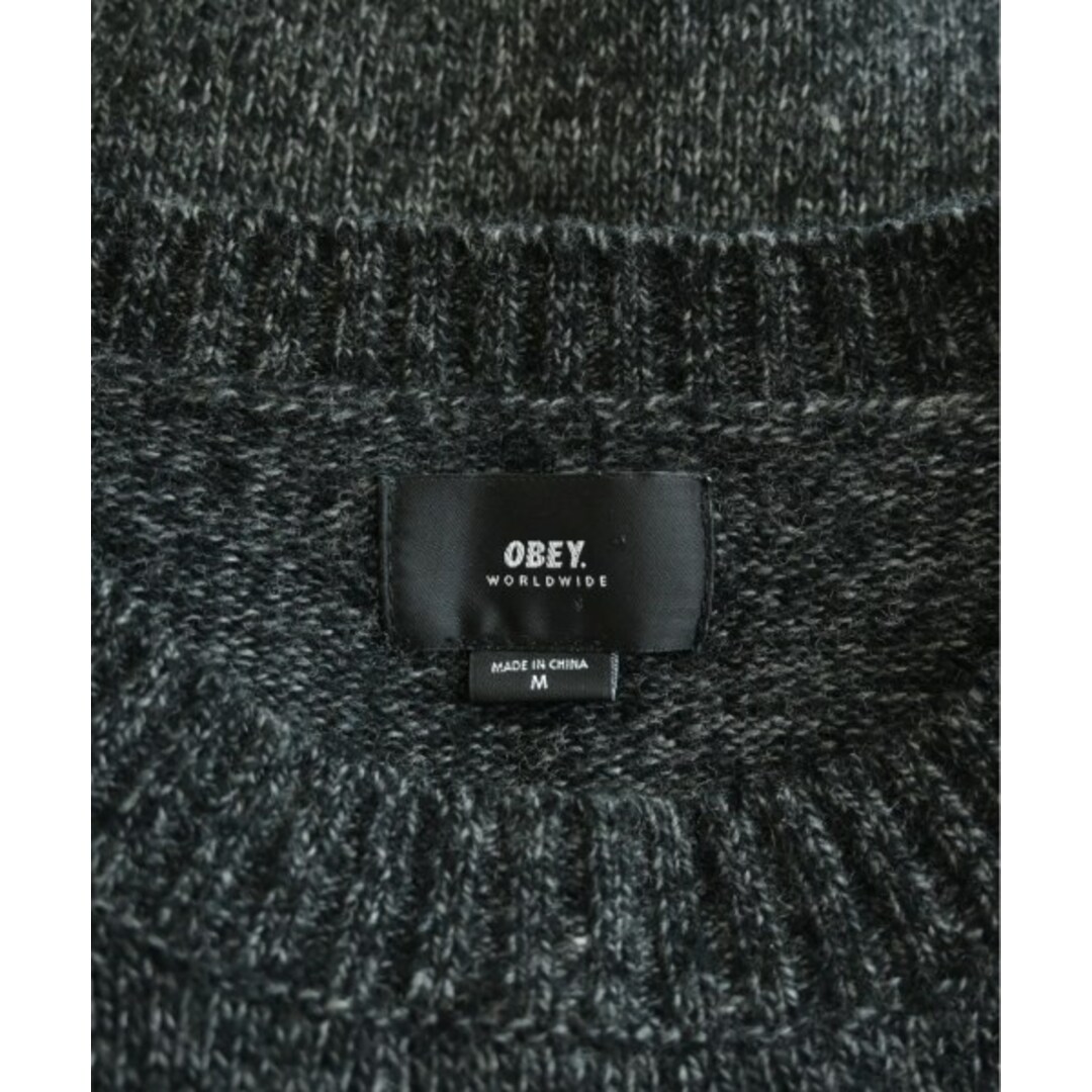 OBEY(オベイ)のOBEY オベイ ニット・セーター M グレー 【古着】【中古】 メンズのトップス(ニット/セーター)の商品写真