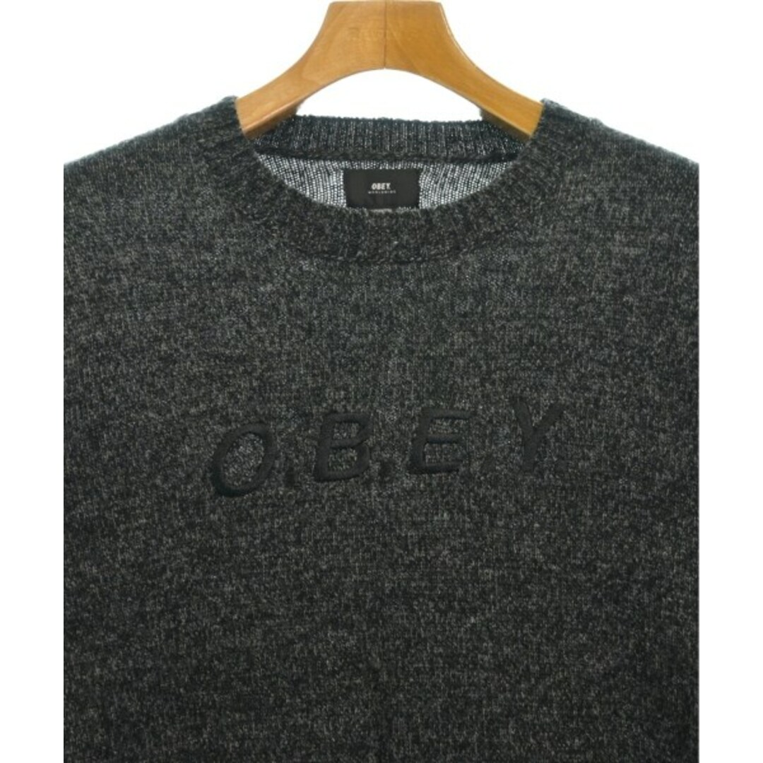 OBEY(オベイ)のOBEY オベイ ニット・セーター M グレー 【古着】【中古】 メンズのトップス(ニット/セーター)の商品写真