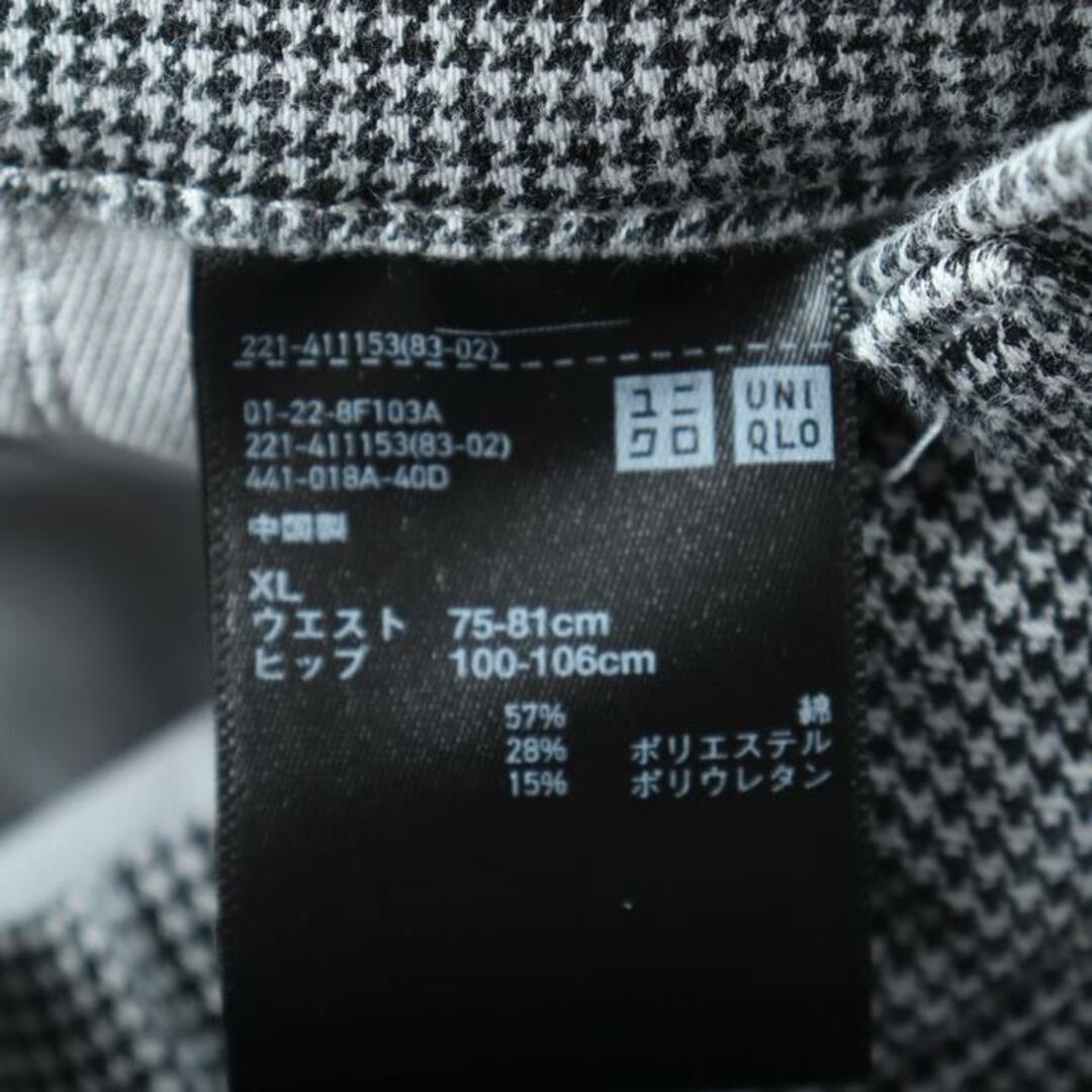 UNIQLO(ユニクロ)のユニクロ スキニーパンツ 千鳥柄 レディース XLサイズ ブラック ホワイト UNIQLO レディースのパンツ(スキニーパンツ)の商品写真