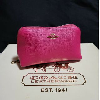 コーチ(COACH)の◆COACH コーチ◆ロゴ付き レザー ポーチ 小物入れ(ポーチ)