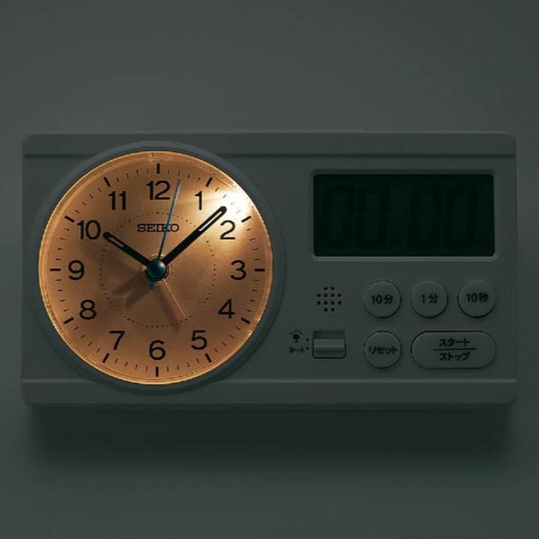 【色: ホワイト】セイコークロック 目覚まし時計 置き時計 知育 百ます計算 陰 インテリア/住まい/日用品のインテリア小物(置時計)の商品写真