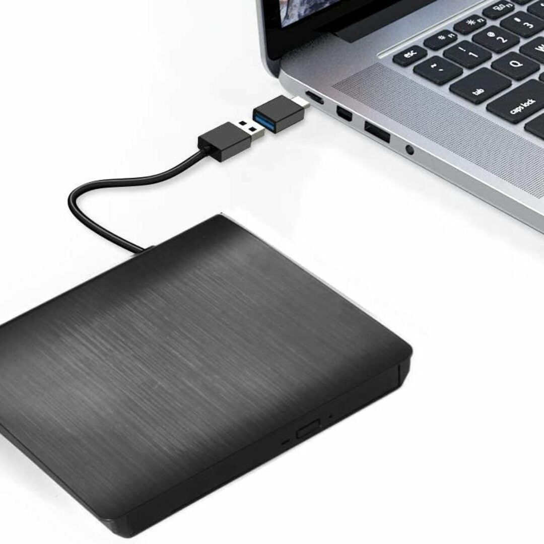 TYPE-C付き【進化バージョン USB3.0】外付け DVDドライブ スマホ/家電/カメラのPC/タブレット(PC周辺機器)の商品写真