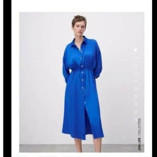 ZARA - 未使用タグ付き【ザラ】ドット柄 シアサッカー ワンピース XS