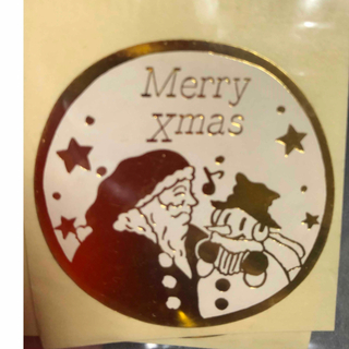 白とゴールドのクリスマス　シール７枚バラ不可(カード/レター/ラッピング)