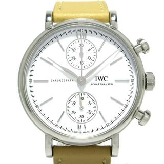 インターナショナルウォッチカンパニー(IWC)のIWC(INTERNATIONAL WATCH CO) 腕時計美品  ポートフィノ クロノグラフ 39 IW391502 メンズ SS/クロノグラフ/裏スケ/革ベルト 白(その他)