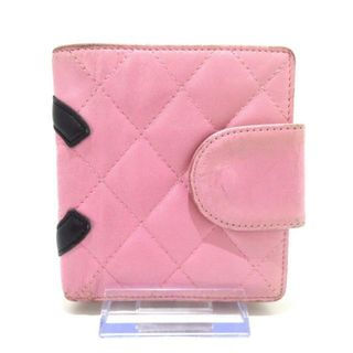 シャネル(CHANEL)のCHANEL(シャネル) 2つ折り財布 カンボンライン ピンク ラムスキン(財布)