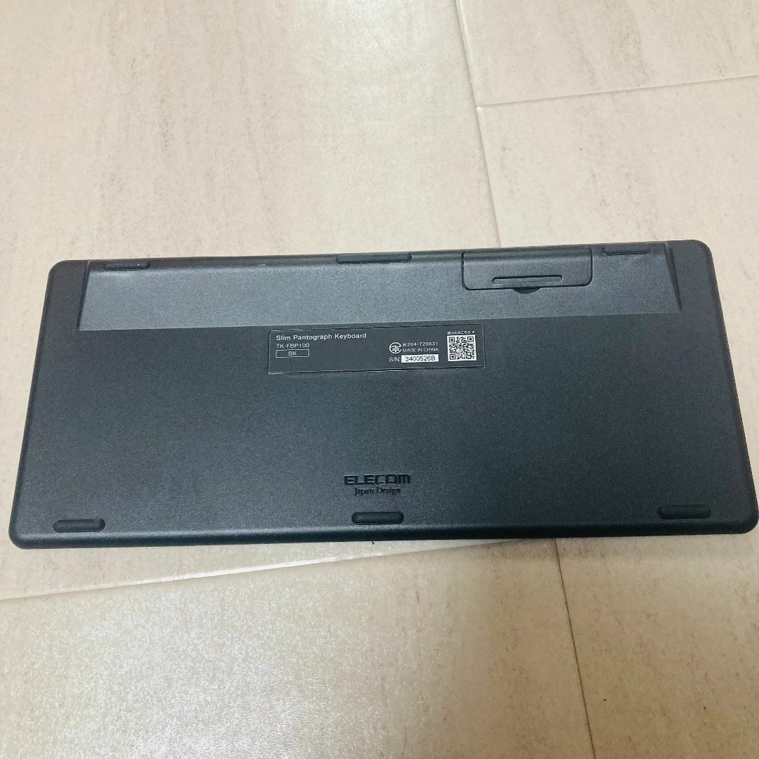 ELECOM(エレコム)の【エレコム】ワイヤレスキーボード（TK-FBP100BK） スマホ/家電/カメラのPC/タブレット(PC周辺機器)の商品写真