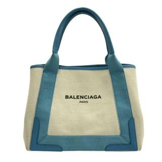 バレンシアガ(Balenciaga)のBALENCIAGA(バレンシアガ) トートバッグ ネイビーカバスS 339933 アイボリー×ライトブルー キャンバス×レザー(トートバッグ)