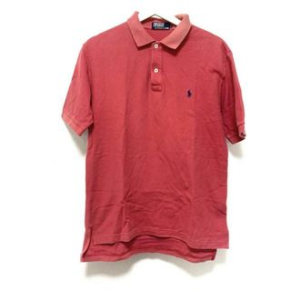 ポロラルフローレン(POLO RALPH LAUREN)のPOLObyRalphLauren(ポロラルフローレン) 半袖ポロシャツ サイズL メンズ美品  - レッド×ネイビー(ポロシャツ)