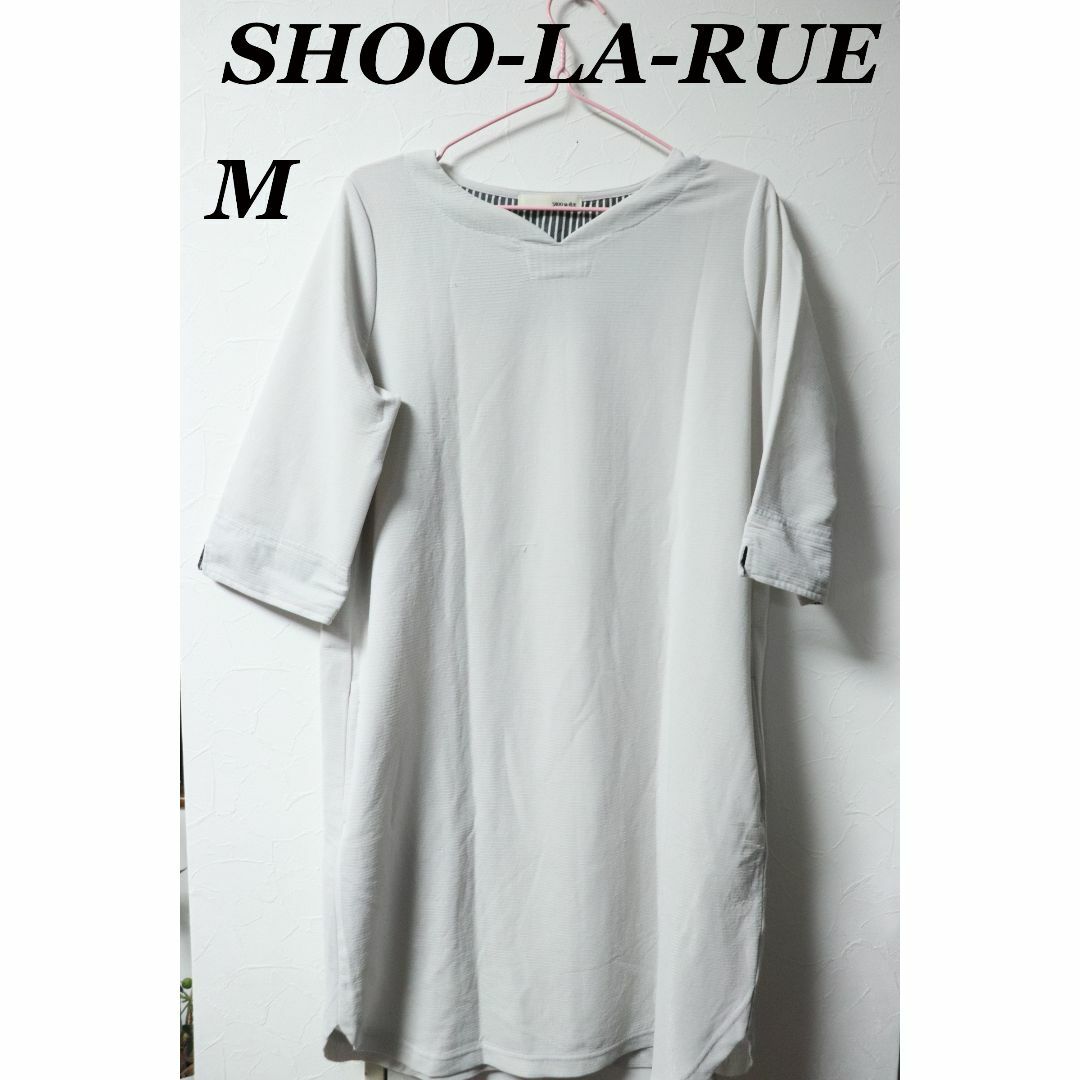 SHOO・LA・RUE(シューラルー)のプロフ必読SHOO-LA-RUEワンピース/可愛い袖ストライプM レディースのワンピース(ひざ丈ワンピース)の商品写真