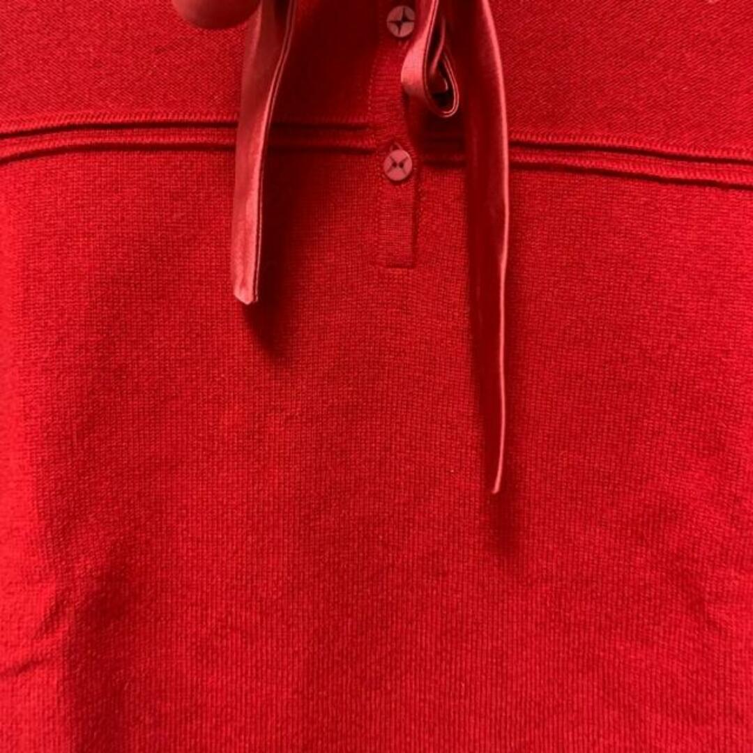 HANAE MORI(ハナエモリ)のHANAE MORI(ハナエモリ) 長袖セーター サイズM レディース美品  - レッド カシミヤ/リボン レディースのトップス(ニット/セーター)の商品写真