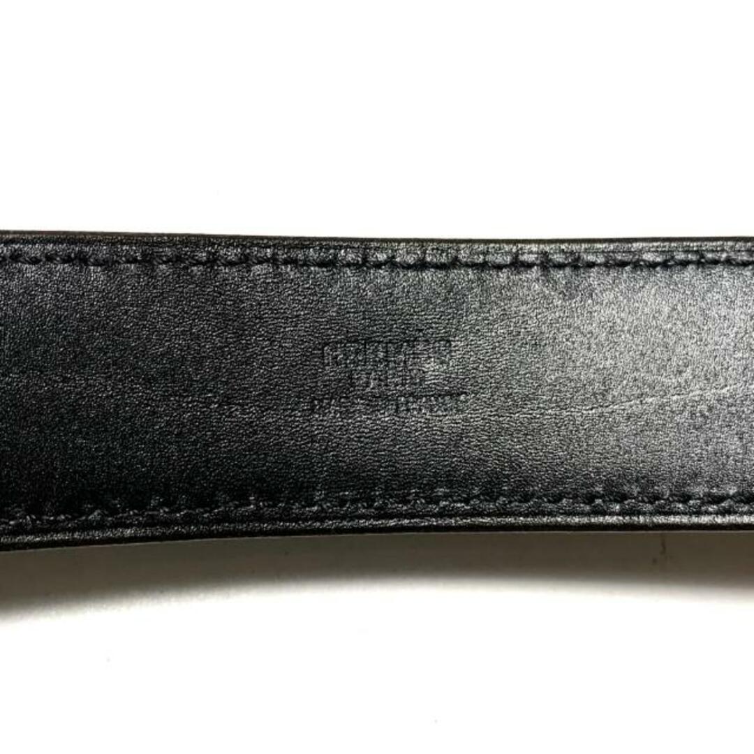 HERMES(エルメス) ベルト - 黒 シルバー金具/ダブルバッグル レザー HERMES(エルメス) ベルト - 黒 シルバー金具/ダブルバッグル レザー
