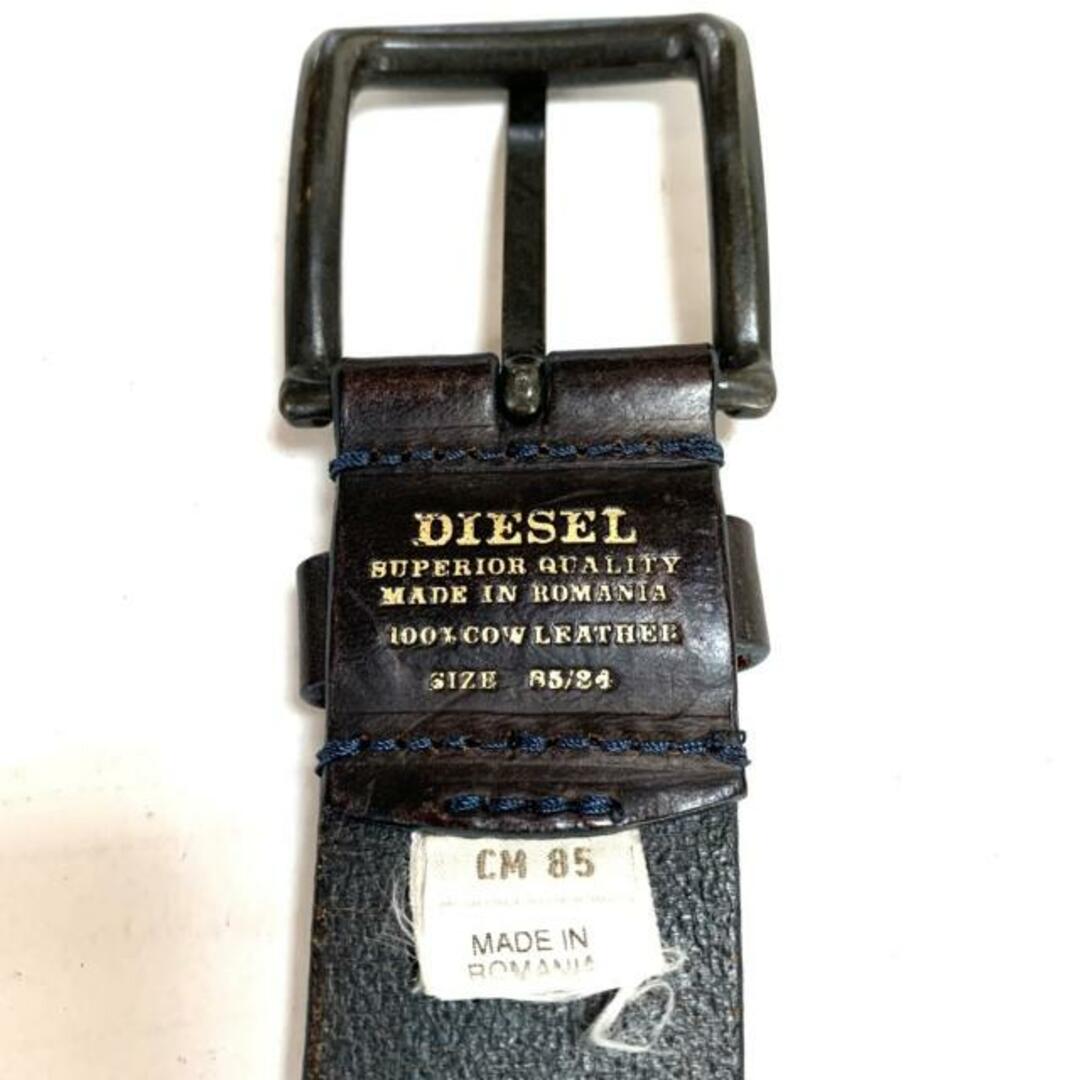 DIESEL(ディーゼル)のDIESEL(ディーゼル) ベルト - ダークネイビー レザー×金属素材 レディースのファッション小物(ベルト)の商品写真
