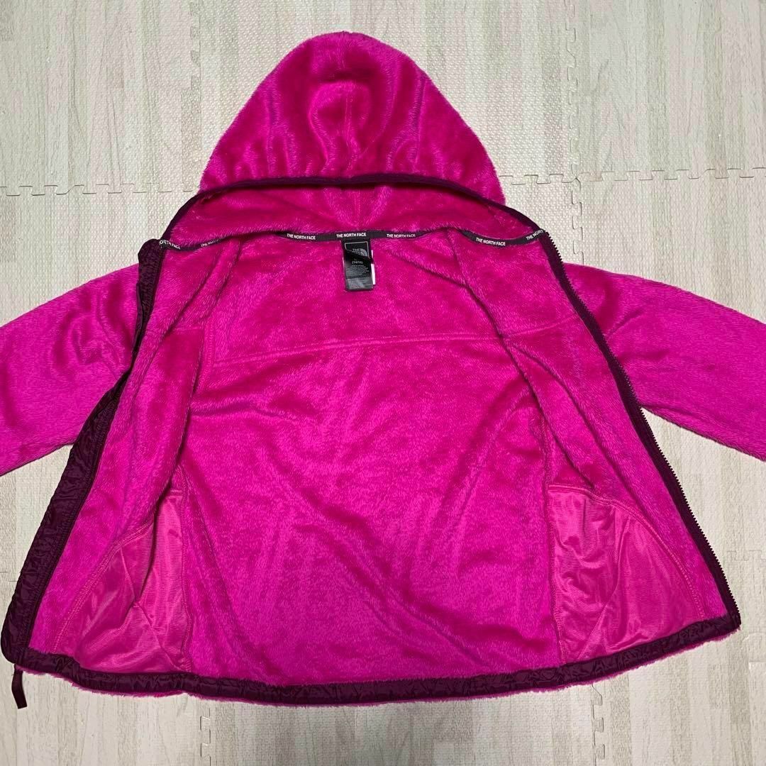 THE NORTH FACE(ザノースフェイス)の【美品】ノースフェイス　もこもこボアジャケット　ピンク　キッズ140 キッズ/ベビー/マタニティのキッズ服女の子用(90cm~)(ジャケット/上着)の商品写真