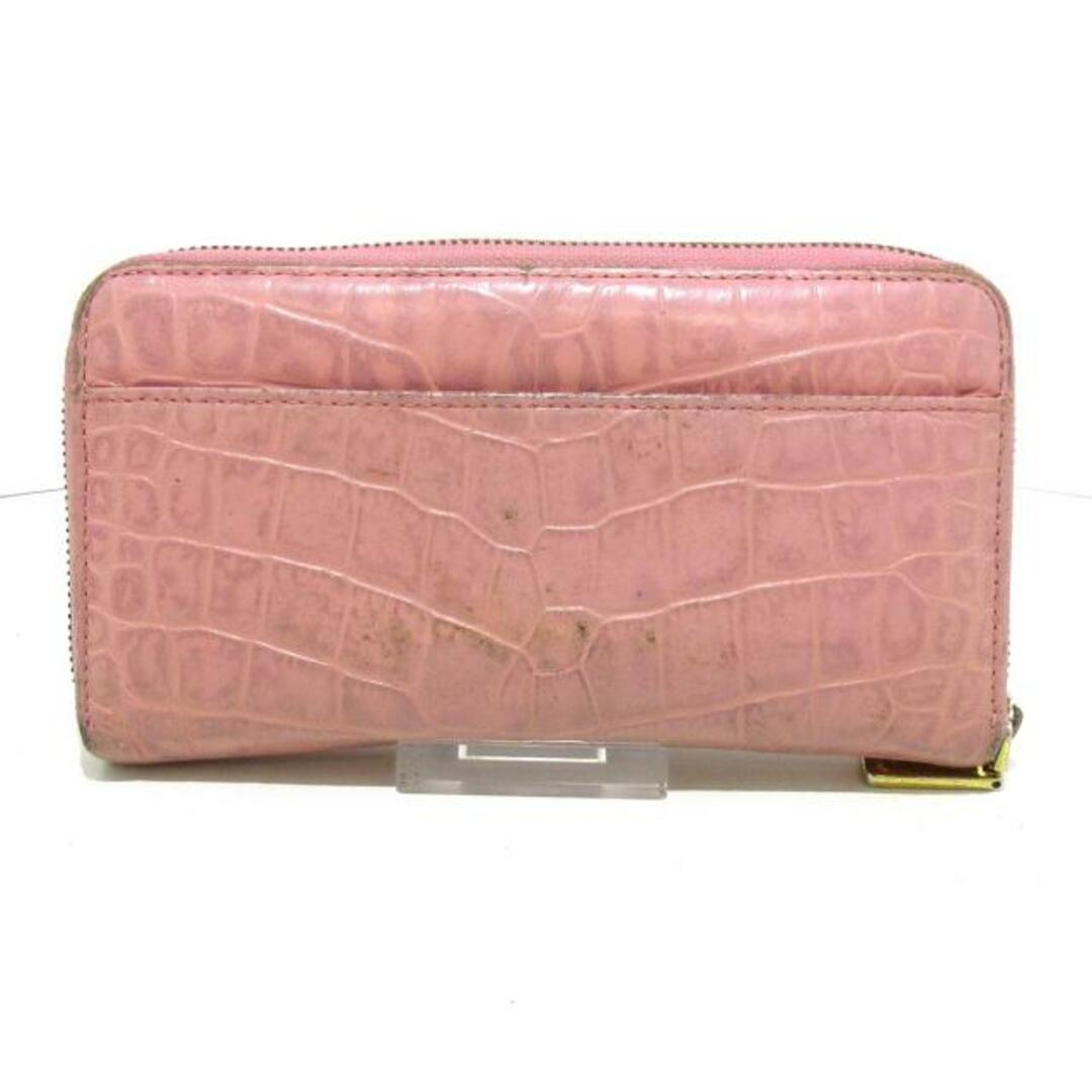 LEATHER JEWELS(レザージュエルズ) 長財布 - ピンク 型押し加工/ラウンドファスナー レザー レディースのファッション小物(財布)の商品写真