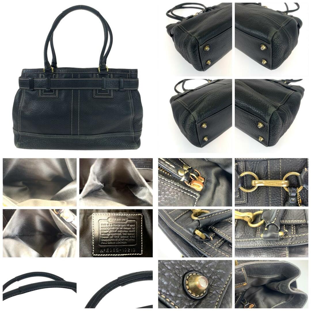 COACH(コーチ)のCOACH コーチ ブラック 黒 レザー 10213 ショルダーバッグ トートバッグ レディース 405073 【中古】 レディースのバッグ(ショルダーバッグ)の商品写真